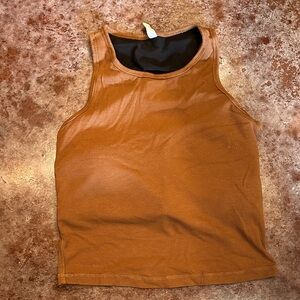 Women's wishlist Tan Sleeveless Top ribbed with built in cups
